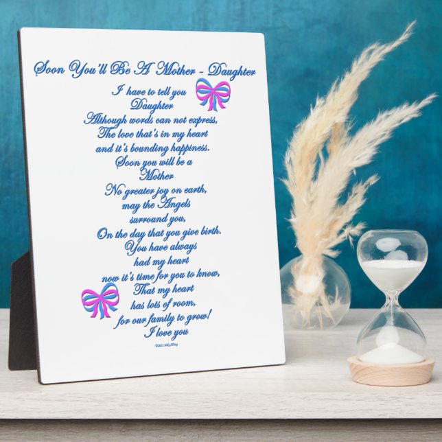 Daughter Expecting 1st Baby Plaque (Side)