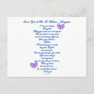 Daughter Expecting 1st Baby Postcard