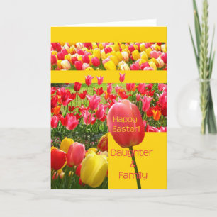Daughter & Family Happy Easter Tulip card