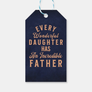 Daughter Fathers Day Inspirational Quote Gift Tags
