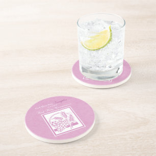 Daughter First Communion, Pink Coaster