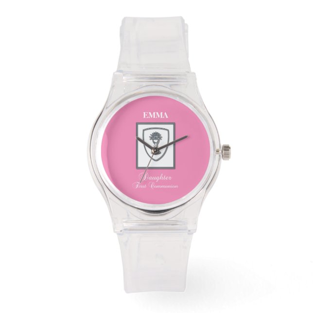 Daughter, First Communion Silver Chalice Watch (Front)