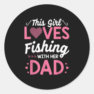 Daughter Fishing Shirt Dad Daughter Matching Fishi Classic Round Sticker