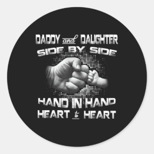 Daughter Fist Bump Matching Father's Day Best Dad  Classic Round Sticker
