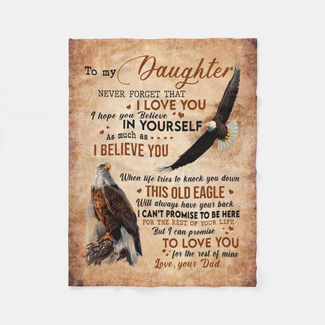 Daughter Gift | Letter To My Daughter From Dad Fleece Blanket (Front)