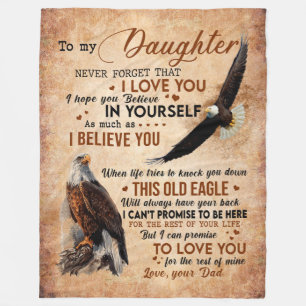 Daughter Gift   Letter To My Daughter From Dad Fleece Blanket