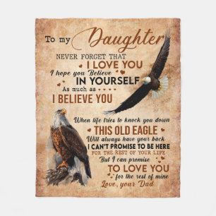 Daughter Gift   Letter To My Daughter From Dad Fleece Blanket