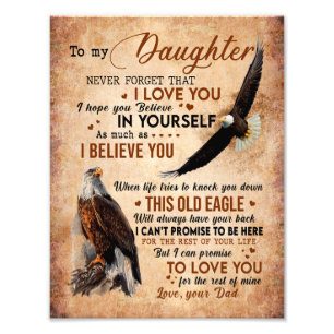 Daughter Gift Letter To My Daughter From Dad Photo Print
