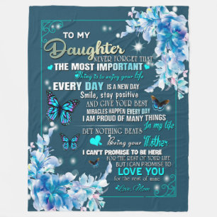 Daughter Gift   Letter To My Daughter From Mom Fleece Blanket
