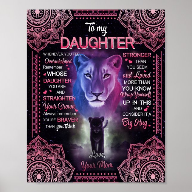 Daughter Gift | Letter To My Daughter From Mom Poster (Front)