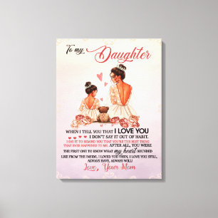 Daughter Gift   Letter To My Daughter From Mum Canvas Print