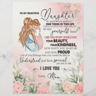 Daughter Gift   Letter To My Daughter From Mum Custom Letterhead