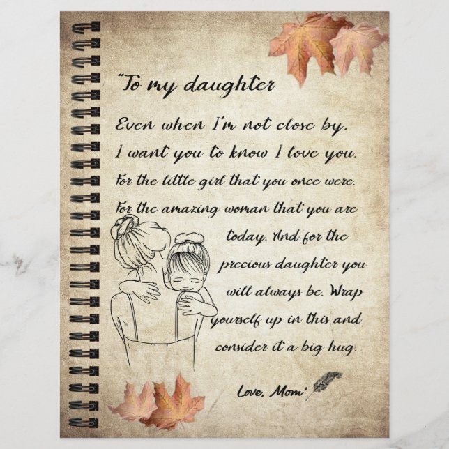Daughter Gift | Letter To My Daughter From Mum Custom Letterhead (Front)