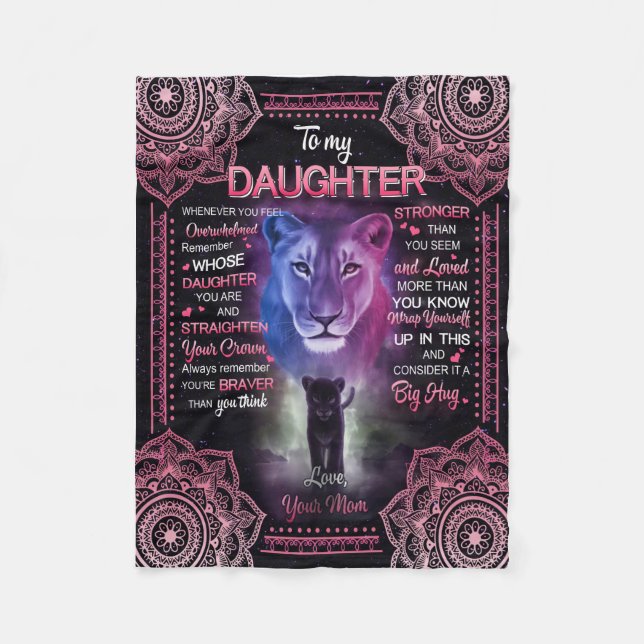 Daughter Gift | Letter To My Daughter From Mum Fleece Blanket (Front)