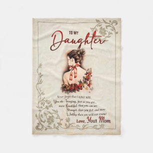 Daughter Gift   Letter To My Daughter From Mum Fleece Blanket