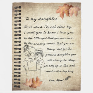 Daughter Gift   Letter To My Daughter From Mum Fleece Blanket
