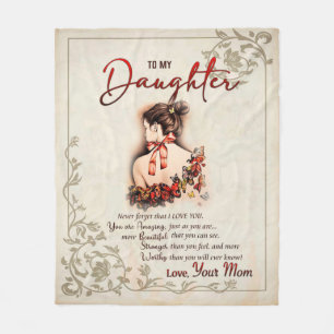 Daughter Gift   Letter To My Daughter From Mum Fleece Blanket