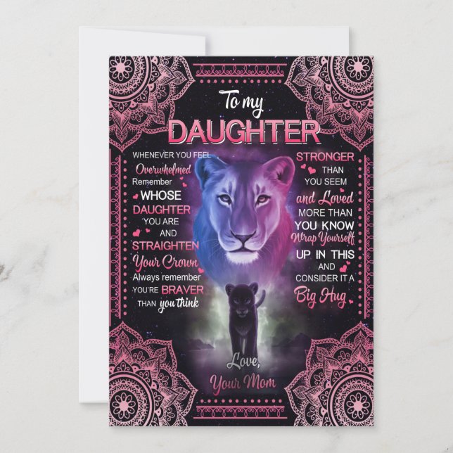 Daughter Gift | Letter To My Daughter From Mum Holiday Card (Front)