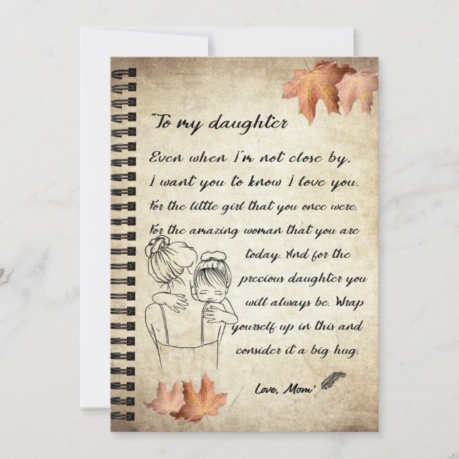 Daughter Gift | Letter To My Daughter From Mum Holiday Card (Front)