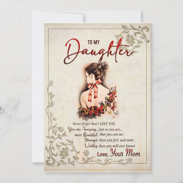 Daughter Gift | Letter To My Daughter From Mum Invitation (Front)