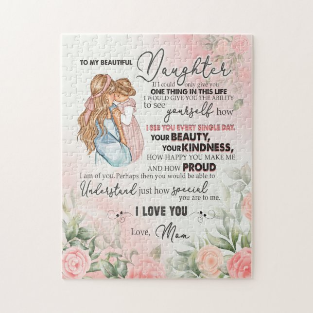 Daughter Gift | Letter To My Daughter From Mum Jigsaw Puzzle (Vertical)