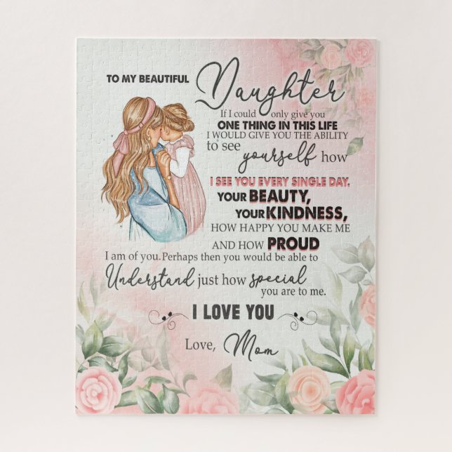 Daughter Gift | Letter To My Daughter From Mum Jigsaw Puzzle (Vertical)