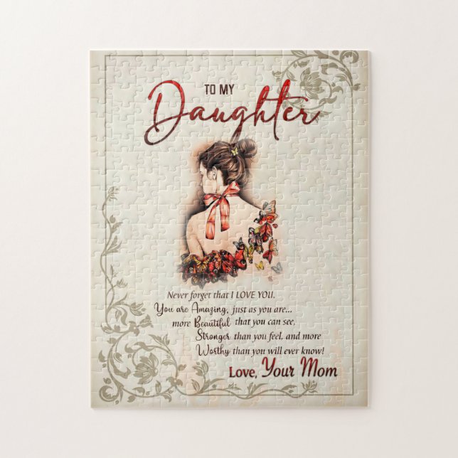 Daughter Gift | Letter To My Daughter From Mum Jigsaw Puzzle (Vertical)