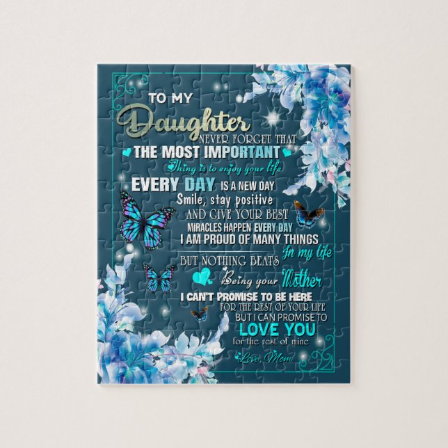 Daughter Gift | Letter To My Daughter From Mum Jigsaw Puzzle (Vertical)