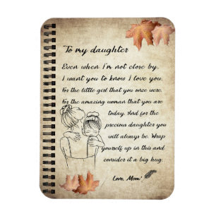 Daughter Gift   Letter To My Daughter From Mum Magnet