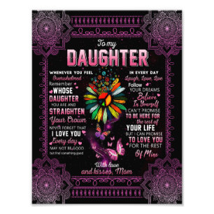 Daughter Gift   Letter To My Daughter From Mum Photo Print