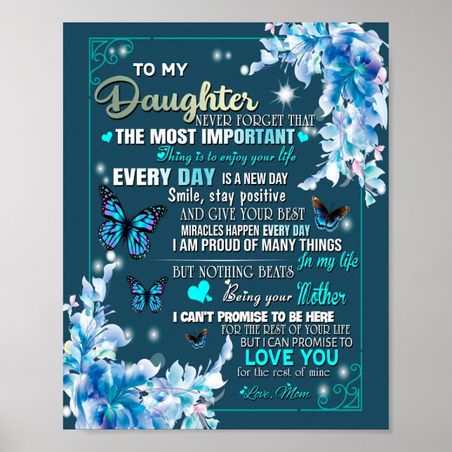 Daughter Gift | Letter To My Daughter From Mum Poster (Front)
