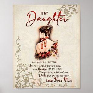 Daughter Gift   Letter To My Daughter From Mum Poster