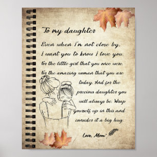 Daughter Gift   Letter To My Daughter From Mum Poster
