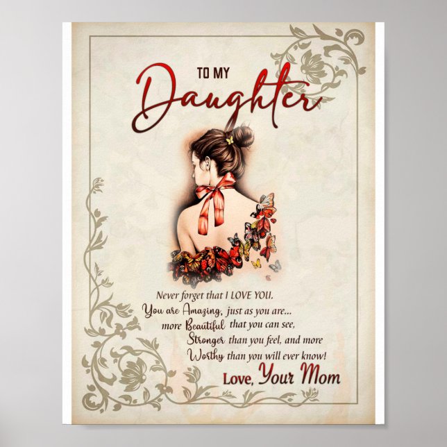Daughter Gift | Letter To My Daughter From Mum Poster (Front)