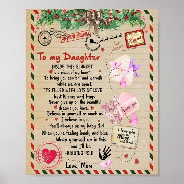 Daughter Gift | Letter To My Daughter From Mum Poster (Front)