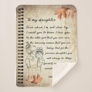 Daughter Gift   Letter To My Daughter From Mum Sherpa Blanket