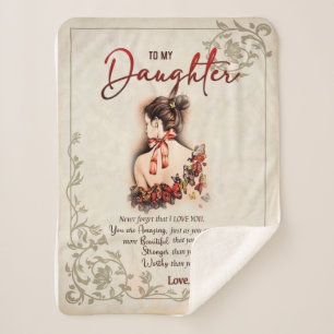 Daughter Gift   Letter To My Daughter From Mum Sherpa Blanket