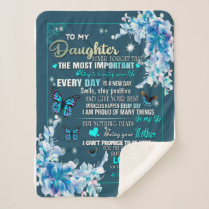 Daughter Gift   Letter To My Daughter From Mum Sherpa Blanket