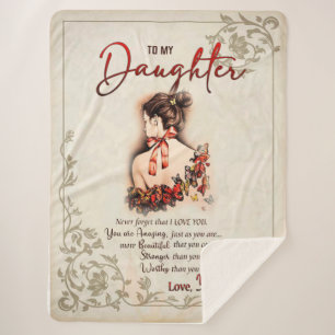 Daughter Gift   Letter To My Daughter From Mum Sherpa Blanket