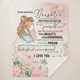 Daughter Gift   Letter To My Daughter From Mum Sherpa Blanket