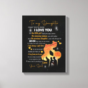 Daughter Gift Letter To My Daughter Love From Dad Canvas Print