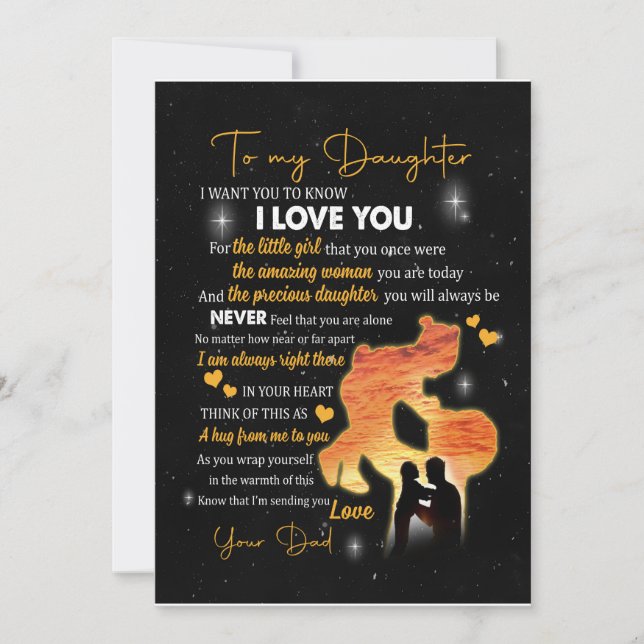 Daughter Gift |Letter To My Daughter Love From Dad Invitation (Front)