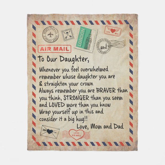 Daughter Gift | To Our Daughter Love From Mum Dad Fleece Blanket (Front)