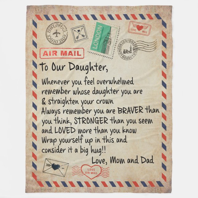Daughter Gift | To Our Daughter Love From Mum Dad Fleece Blanket (Front)