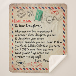 Daughter Gift   To Our Daughter Love From Mum Dad Sherpa Blanket