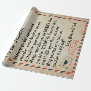 Daughter Gift To Our Daughter Love From Mum Dad Wrapping Paper