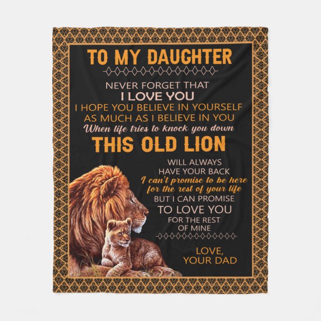 Daughter Gifts | Letter To My Daughter From Dad Fleece Blanket (Front)