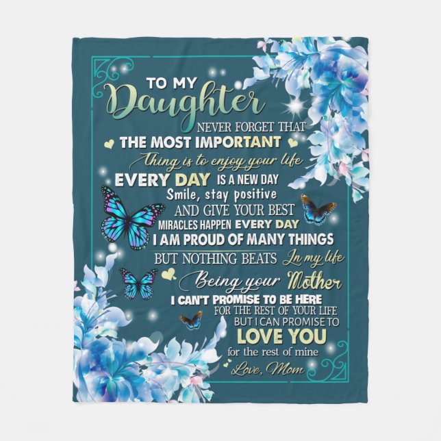 Daughter Gifts | Letter To My Daughter From Dad Fleece Blanket (Front)