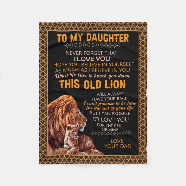 Daughter Gifts | Letter To My Daughter From Dad Fleece Blanket (Front)