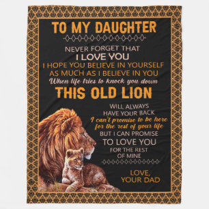 Daughter Gifts   Letter To My Daughter From Dad Fleece Blanket